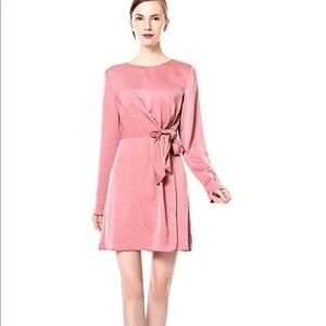 Blue Rainbow Long Sleeve Sash Dress